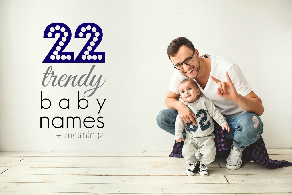 Young hipster father and cute baby boy sitting on rustic wooden floor over white background